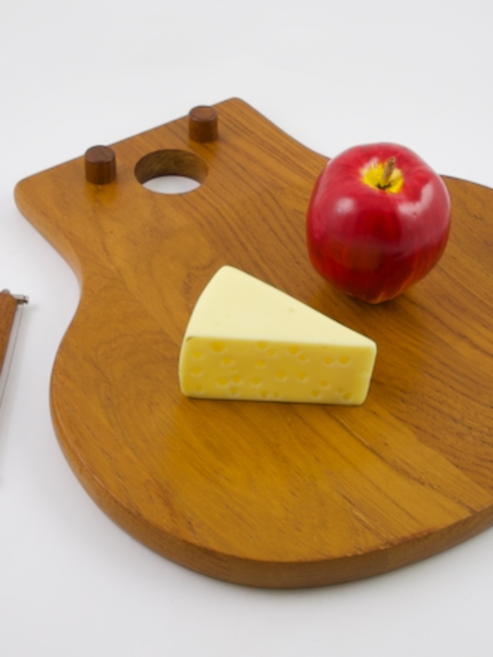 Vtg Richard Nissen Denmark Teak Charcuterie Cheese Board & Wire Slicer Cutter